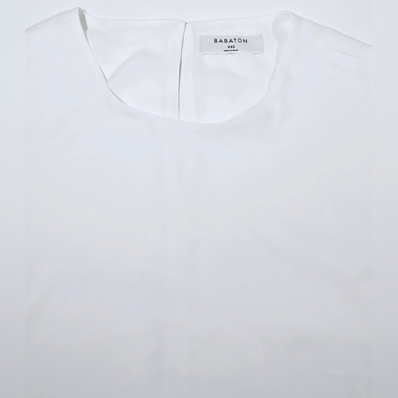 Babaton Aritzia White Sleeveless Blouse Round Neck Button Tank Women XXS 2XS - Picture 3 of 7